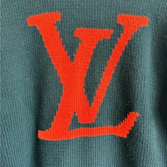 RARE LOUIS VUITTON Handknit Cartoon Fox Green Sweater - Picture 9 of 12